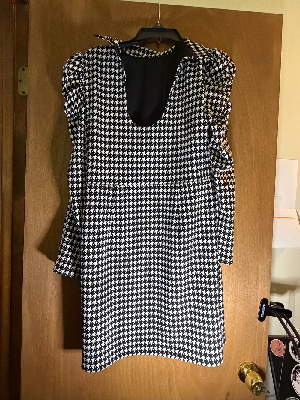 BarIII Black and White checker scoop neck Women's Dress size large